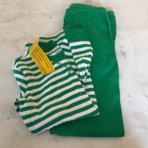 Primary Striped Green and White Tee